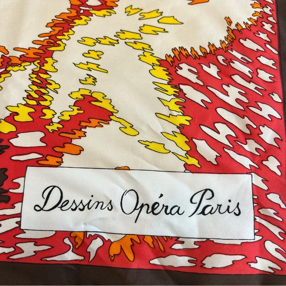 Vintage Dessins Opera Paris Silk Scarf